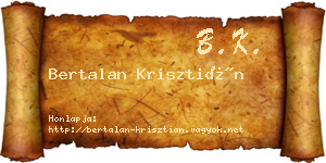 Bertalan Krisztián névjegykártya